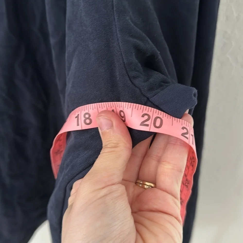 J.Jill Faux Suede Open Draped Cardigan Jacket Navy Blue Large - Picture 9 of 9